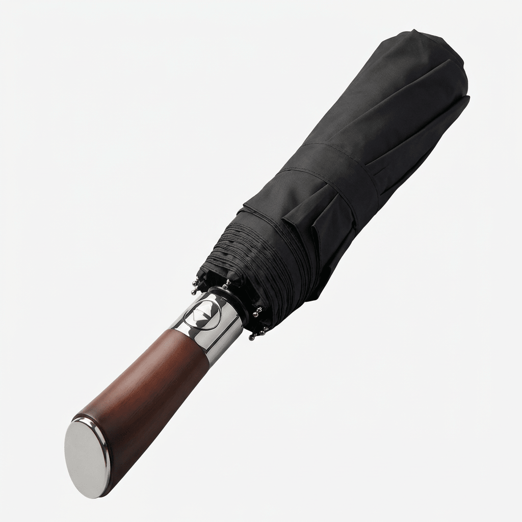 Large Automatic Umbrella with Wooden Handle – 48 in Windproof Golf-Size Umbrella with Fiberglass Frame, 4 Colors - Nalani - Fashion Clothing and Decor