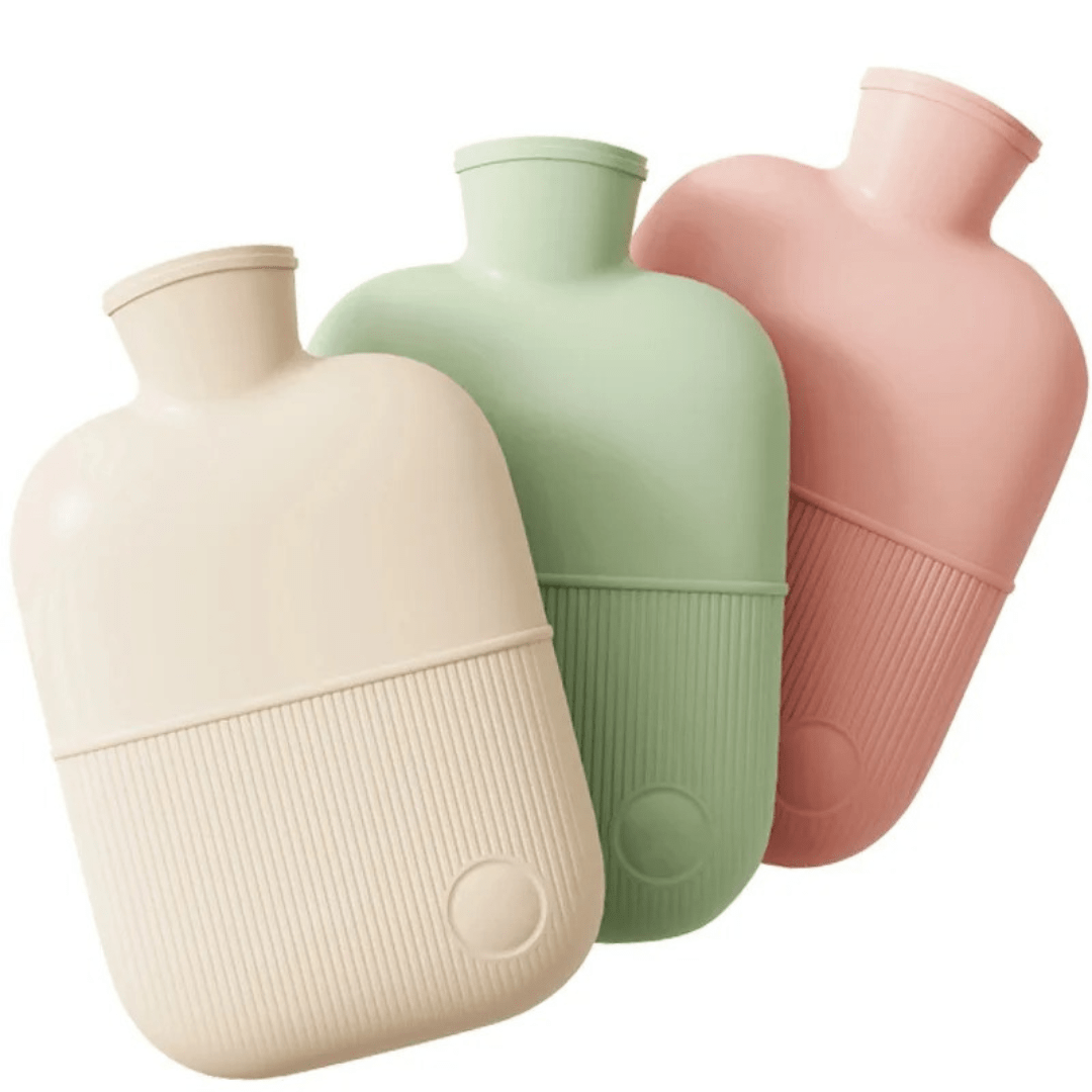 Large Hot Water Bottle 68 oz with Soft Fleece Cover – Leak-Resistant, Warmth for Feet, Hands & Back, 4 Colors - Nalani - Fashion Clothing and Decor