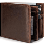 Leather Bifold Wallet for Men with RFID Blocking – Slim Men's Wallet with 13 Card Slots, Brown, Dark Brown & Black | Hommes - Nalani - Fashion Clothing and Decor