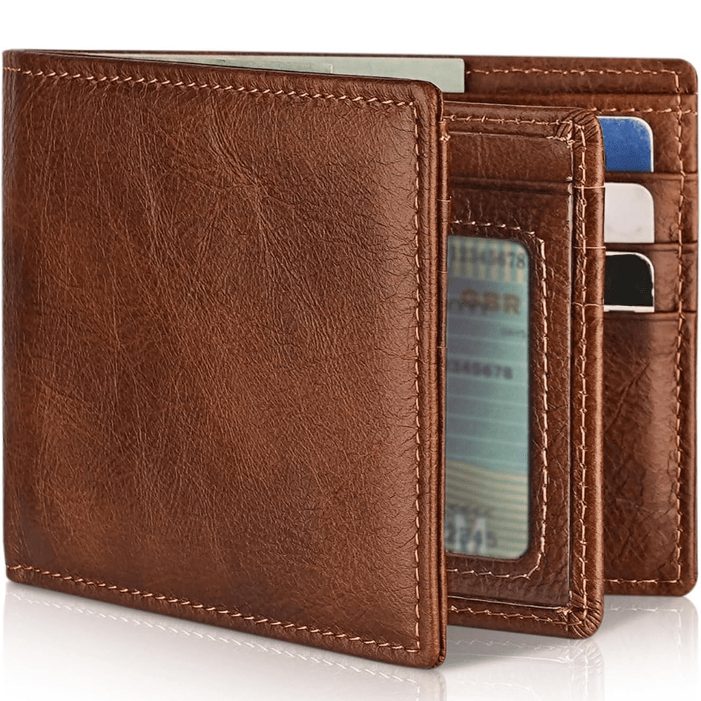 Leather Bifold Wallet for Men with RFID Blocking – Slim Men's Wallet with 13 Card Slots, Brown, Dark Brown & Black | Hommes - Nalani - Fashion Clothing and Decor
