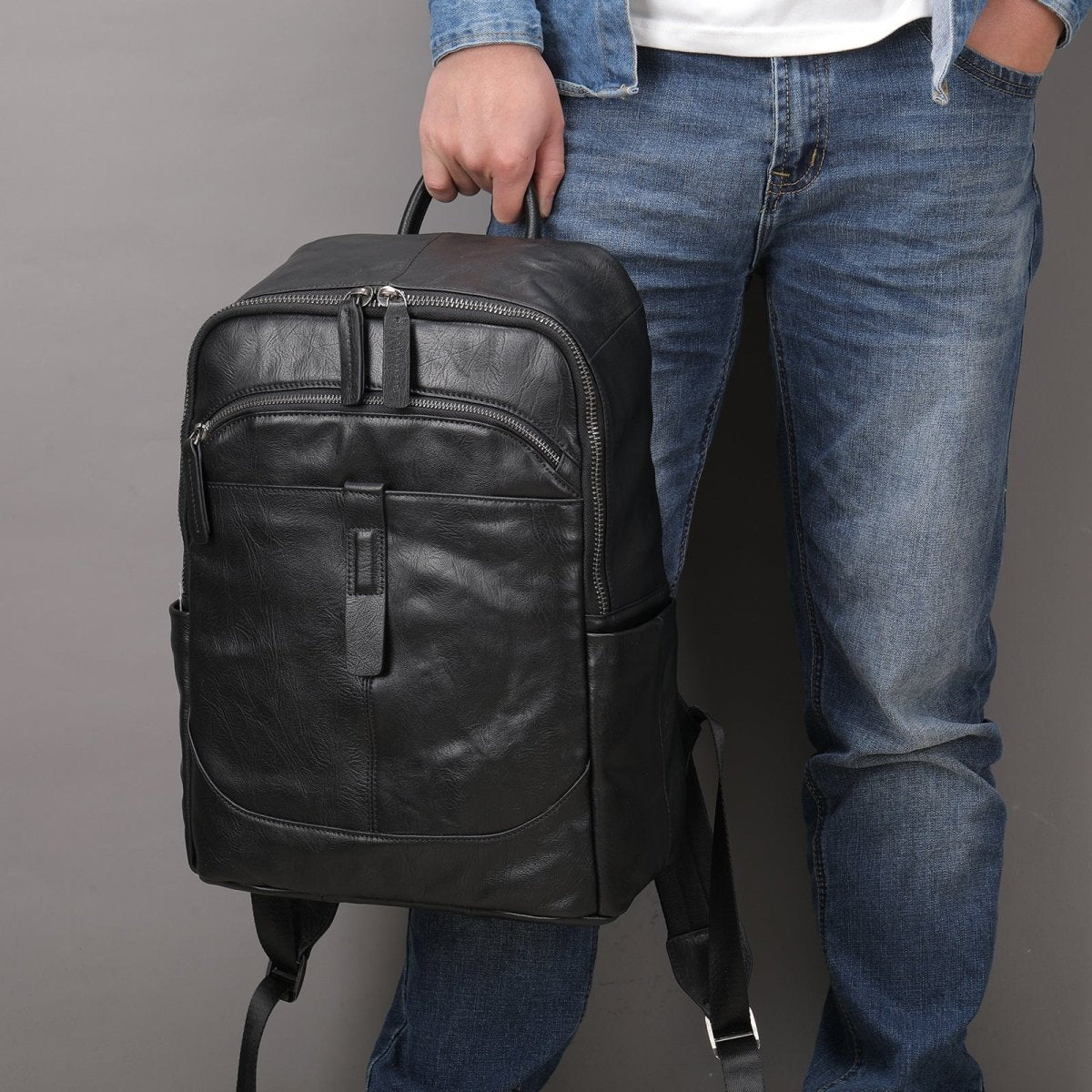 Leather Laptop Backpack 15.6 Inch For Business Travel - Nalani - UK Fashion Clothing and Decor