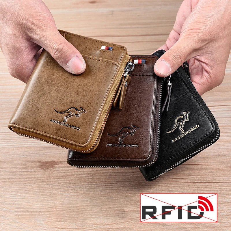 Leather RFID Protected Zipper Wallet for Men Waterproof - Nalani - UK Fashion Clothing and Decor