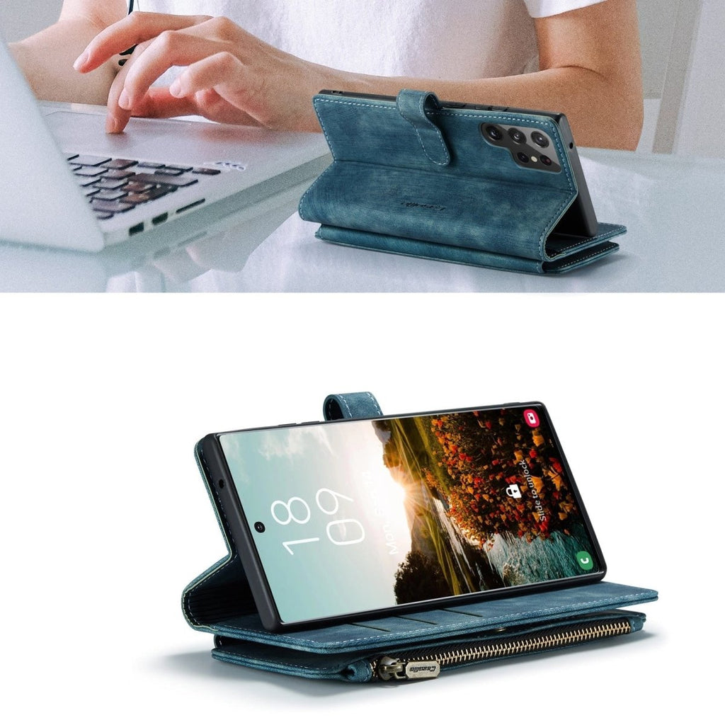 Leather Wallet Case With Zipper For Smartphones Card Slots - Nalani - UK Fashion Clothing and Decor
