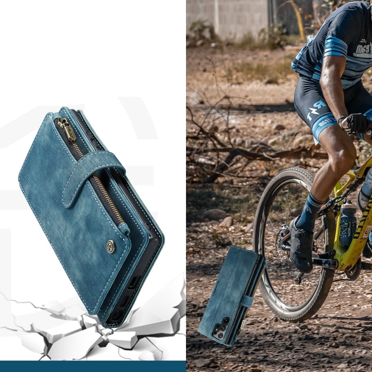 Leather Wallet Case With Zipper For Smartphones Card Slots - Nalani - UK Fashion Clothing and Decor