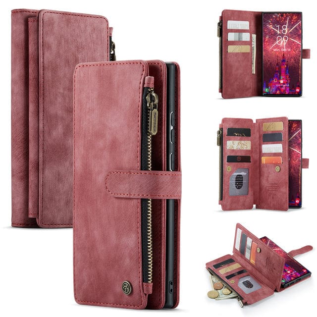 Leather Wallet Case With Zipper For Smartphones Card Slots - Nalani - UK Fashion Clothing and Decor