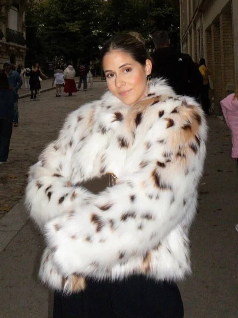 Leopard Print Faux Fur Coat With Plush Cozy Warmth - Nalani - UK Fashion Clothing and Decor
