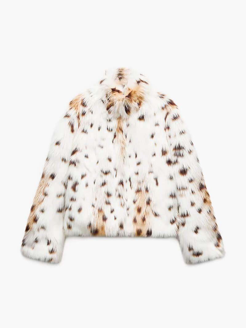 Leopard Print Faux Fur Coat With Plush Cozy Warmth - Nalani - UK Fashion Clothing and Decor