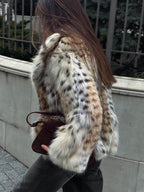 Leopard Print Faux Fur Coat With Plush Cozy Warmth - Nalani - UK Fashion Clothing and Decor