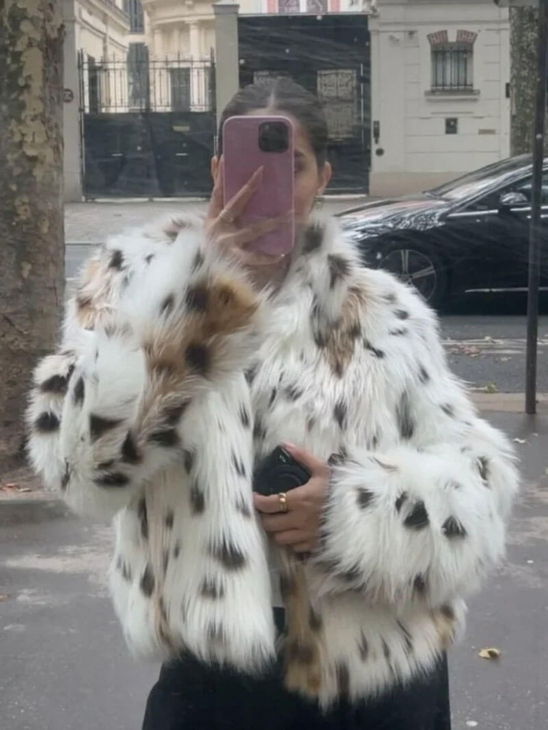 Leopard Print Faux Fur Coat With Plush Cozy Warmth - Nalani - UK Fashion Clothing and Decor