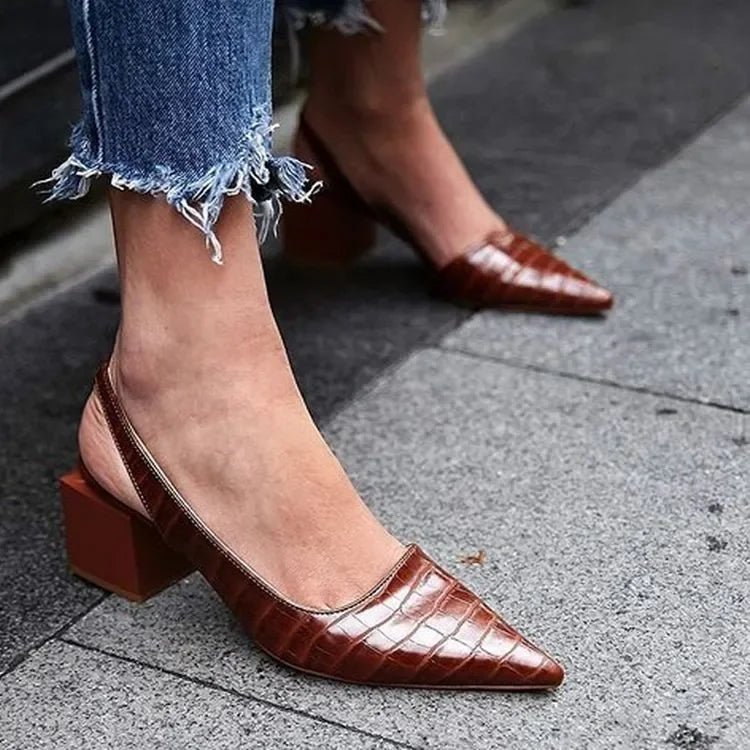 Liana | Slingback Pumps Pointed Toe Heels For All Day Comfort - Nalani - UK Fashion Clothing and Decor