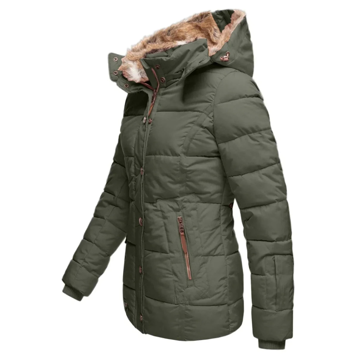 Liana | Women’s Down Puffer Winter Jacket with Faux Fur Hood – Warm, Waterproof & Insulated Winter Coat - Nalani - UK Fashion Clothing and Decor