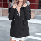 Liana | Women’s Parka Coat – Mid - Length Regular Fit – Faux Fur Hood – Insulated – Adjustable Waist - Nalani - UK Fashion Clothing and Decor