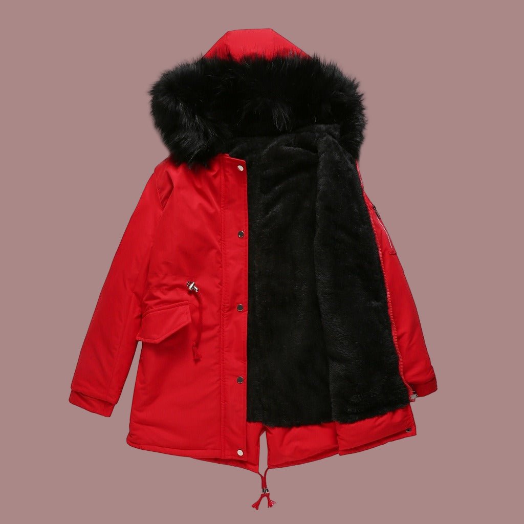 Liana | Women’s Parka Coat – Mid - Length Regular Fit – Faux Fur Hood – Insulated – Adjustable Waist - Nalani - UK Fashion Clothing and Decor