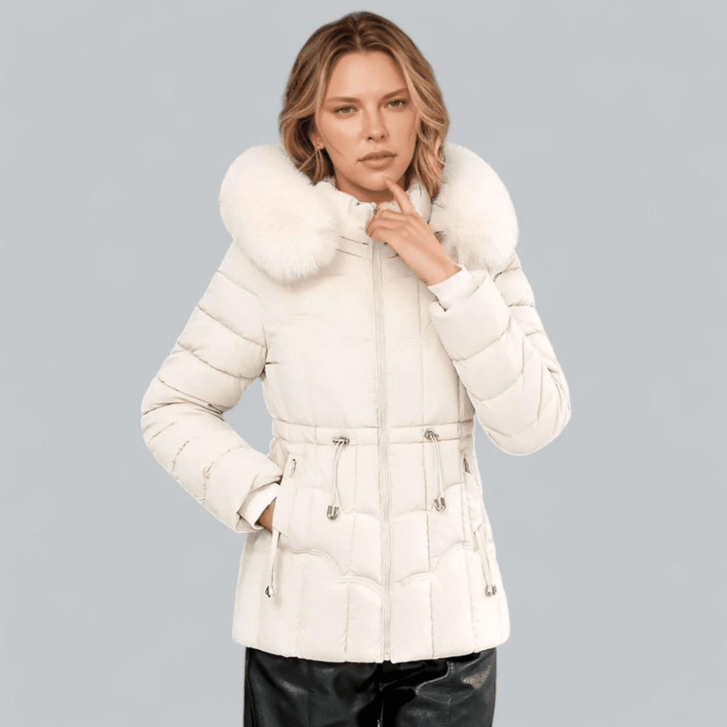 Liana | Women’s Parka Coat – Quilted Insulated – Tailored Fit – Faux Fur Hood – Mid Length - Nalani - UK Fashion Clothing and Decor