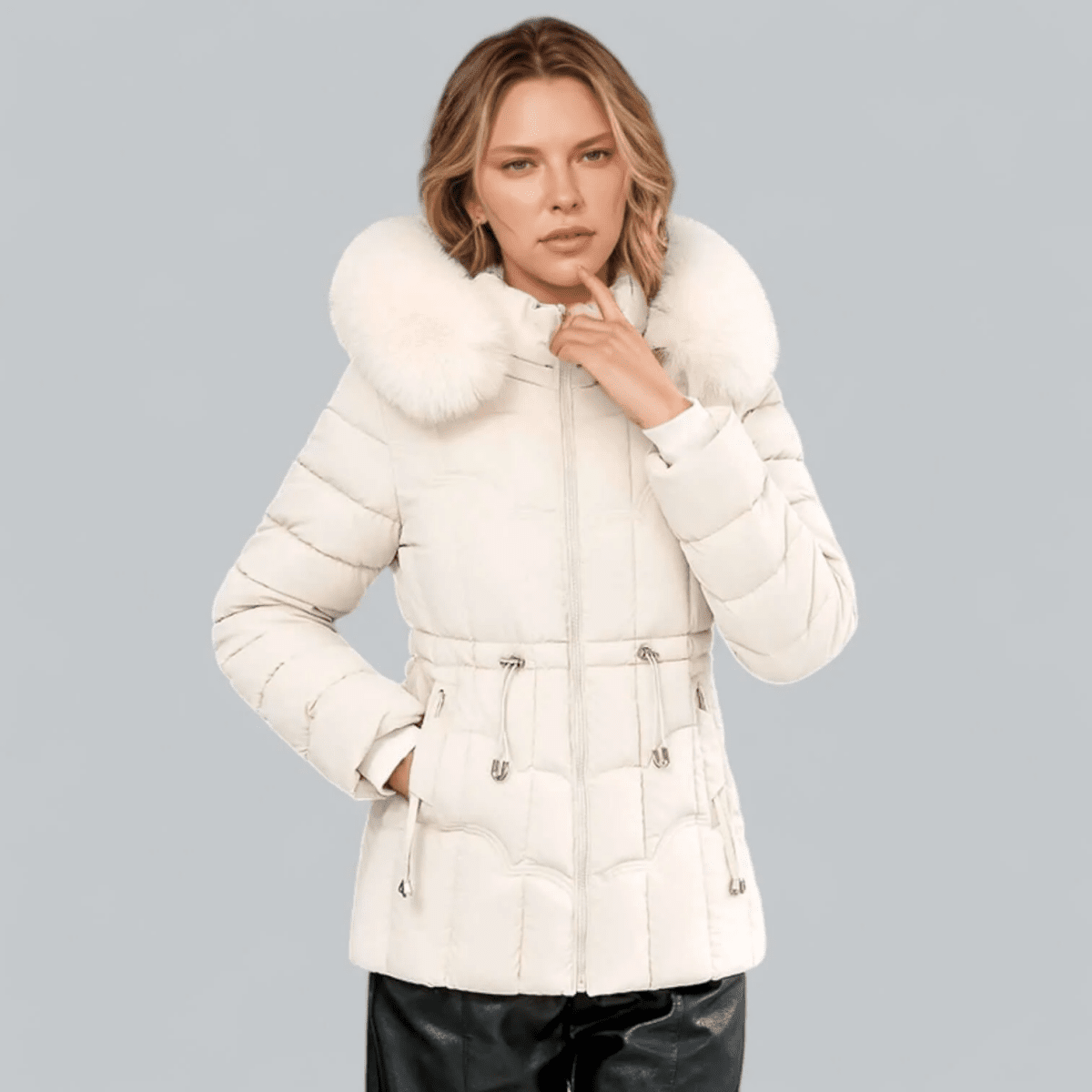Liana | Women’s Parka Coat – Quilted Insulated – Tailored Fit – Faux Fur Hood – Mid Length - Nalani - UK Fashion Clothing and Decor