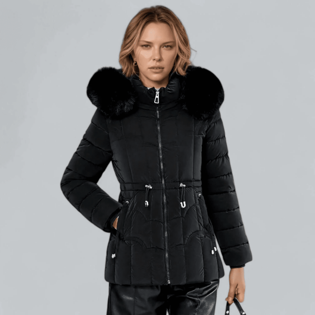 Liana | Women’s Parka Coat – Quilted Insulated – Tailored Fit – Faux Fur Hood – Mid Length - Nalani - UK Fashion Clothing and Decor