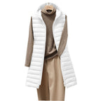 Lightweight Hooded Vest For Women Autumn Winter Midi Length - Nalani - UK Fashion Clothing and Decor
