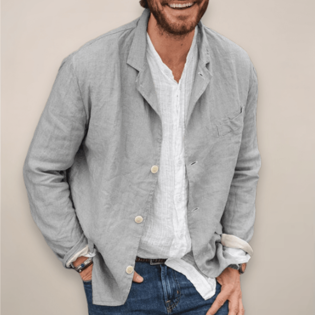 Linen Blazer Jacket For Men Breathable Relaxed Fit Everyday - Nalani - Fashion Clothing and Decor