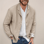 Linen Blazer Jacket For Men Breathable Relaxed Fit Everyday - Nalani - Fashion Clothing and Decor