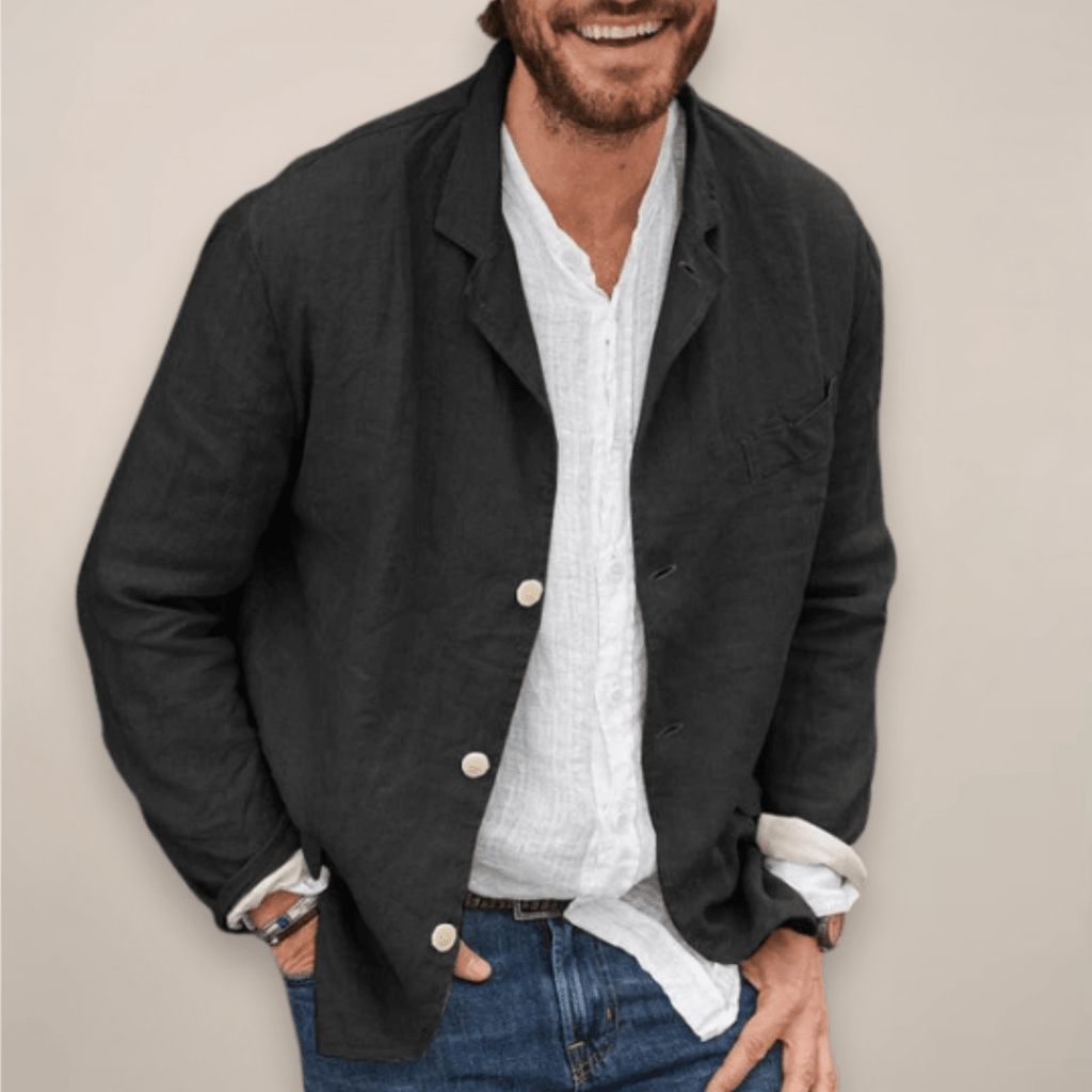 Linen Blazer Jacket For Men Breathable Relaxed Fit Everyday - Nalani - Fashion Clothing and Decor