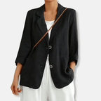 Linen Blend Blazer for Effortless Summer Layering and Travel - Nalani - UK and AUS Fashion Clothing and Decor