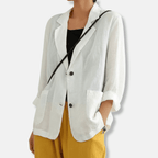 Linen Blend Blazer for Effortless Summer Layering and Travel - Nalani - UK and AUS Fashion Clothing and Decor