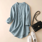 Linen Blend Summer Tunic Blouse Lightweight Chic Style - Nalani - UK and AUS Fashion Clothing and Decor