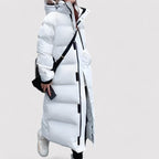 Long Black Waterproof Hooded Puffer Parka Jacket For Women - Nalani - UK Fashion Clothing and Decor