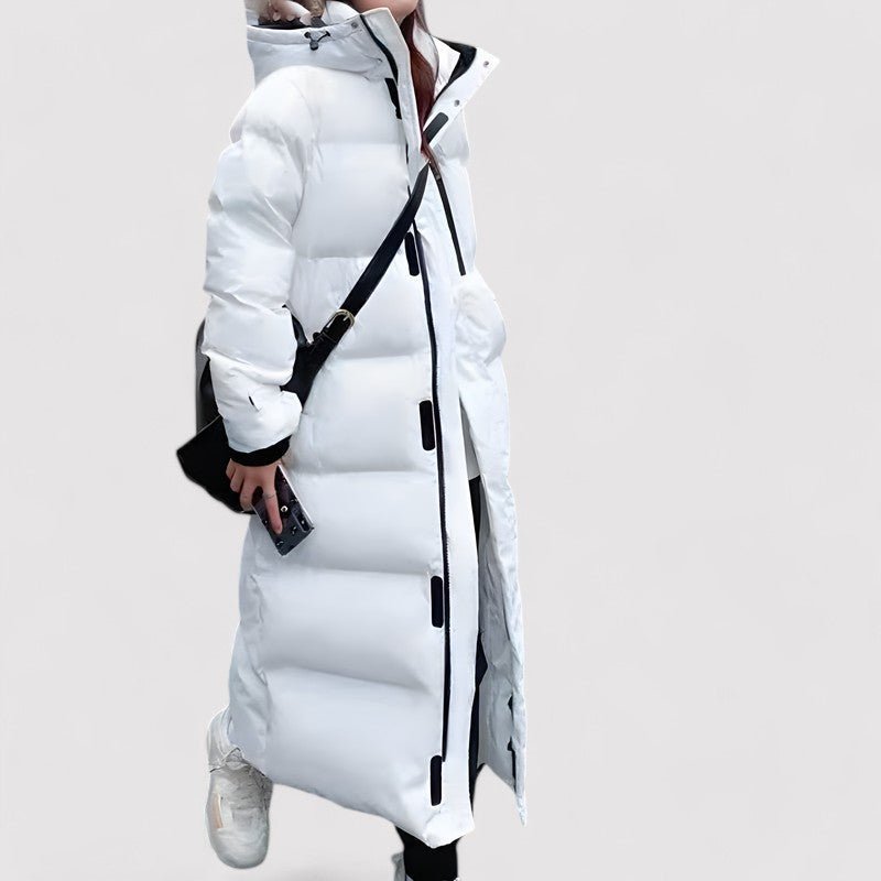 Long Black Waterproof Hooded Puffer Parka Jacket For Women - Nalani - UK Fashion Clothing and Decor