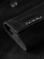 Long Warm Black Trench Coat For Men Wool Blend Winter Ready - Nalani - UK Fashion Clothing and Decor