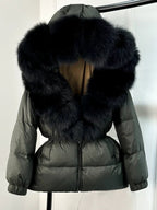 Long Winter Puffer Jacket With Fur Hood For Women Deluxe - Nalani - UK Fashion Clothing and Decor