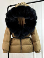 Long Winter Puffer Jacket With Fur Hood For Women Deluxe - Nalani - UK Fashion Clothing and Decor