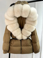 Long Winter Puffer Jacket With Fur Hood For Women Deluxe - Nalani - UK Fashion Clothing and Decor