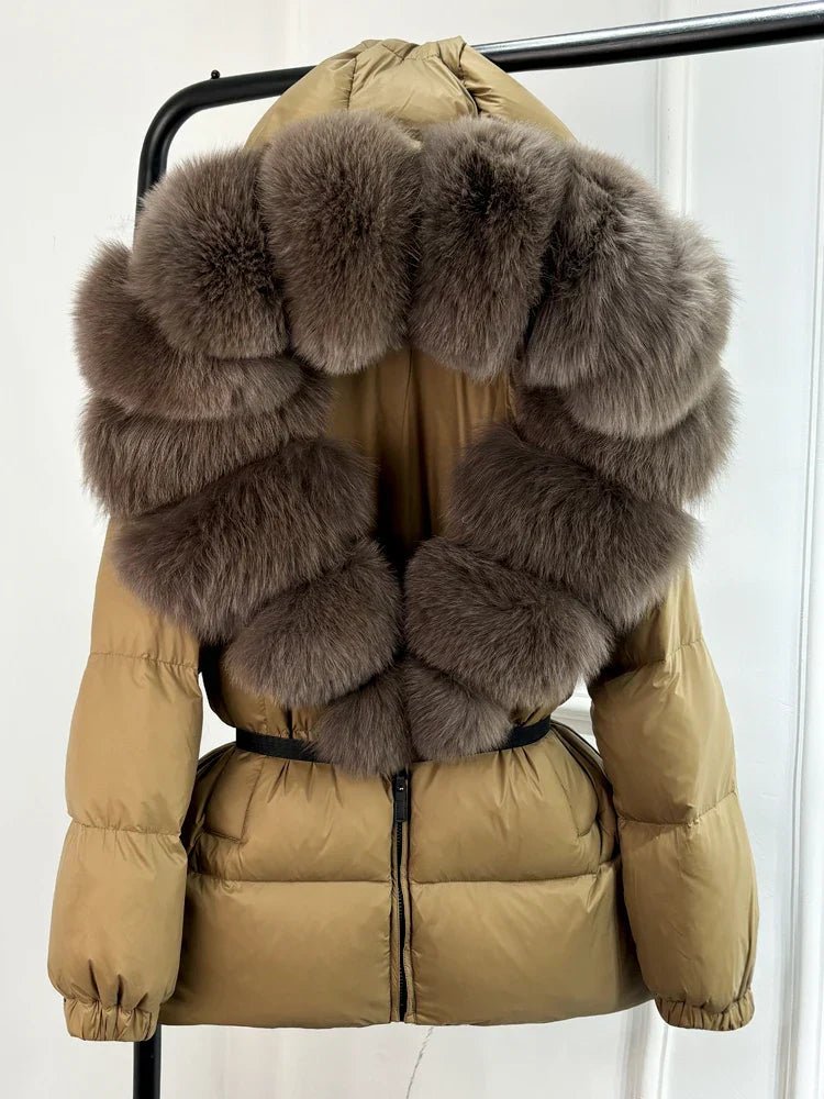 Long Winter Puffer Jacket With Fur Hood For Women Deluxe - Nalani - UK Fashion Clothing and Decor