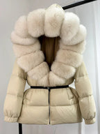 Long Winter Puffer Jacket With Fur Hood For Women Deluxe - Nalani - UK Fashion Clothing and Decor