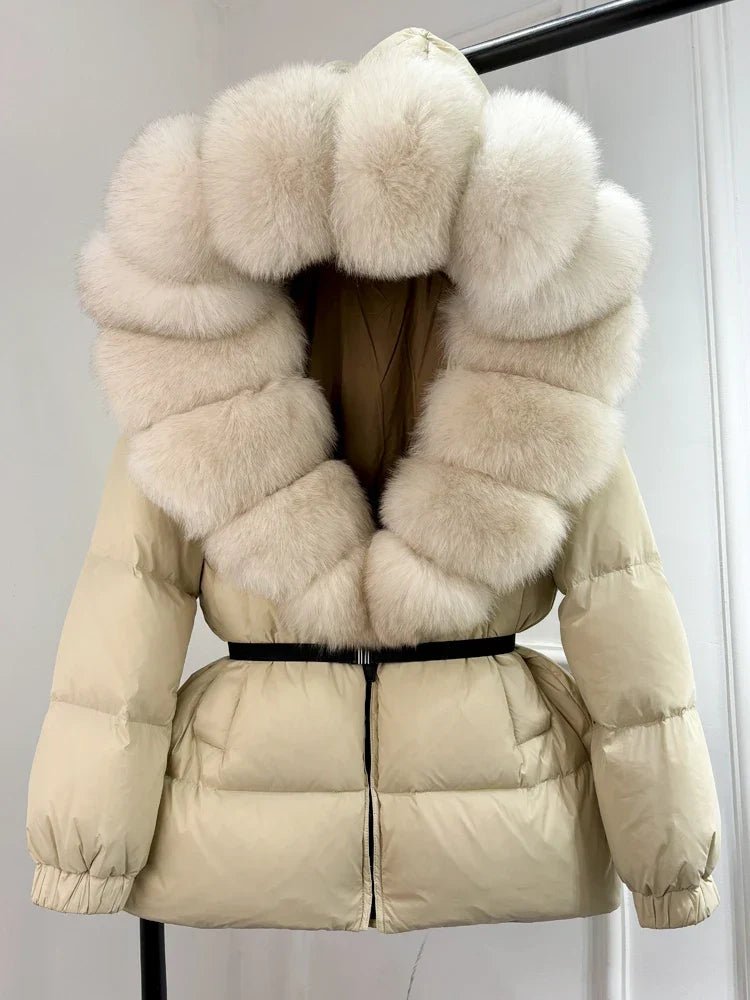 Long Winter Puffer Jacket With Fur Hood For Women Deluxe - Nalani - UK Fashion Clothing and Decor