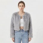 Luxe Faux Fur Jacket for Women – Fluffy Faux Fur Coat, Cropped Winter Jacket, 7 Colours, S–2XL – Camille Laurent - Nalani - Fashion Clothing and Decor