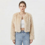 Luxe Faux Fur Jacket for Women – Fluffy Faux Fur Coat, Cropped Winter Jacket, 7 Colours, S–2XL – Camille Laurent - Nalani - Fashion Clothing and Decor