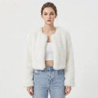 Luxe Faux Fur Jacket for Women – Fluffy Faux Fur Coat, Cropped Winter Jacket, 7 Colours, S–2XL – Camille Laurent - Nalani - Fashion Clothing and Decor