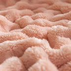 Luxury Bubble Texture Fleece Blanket – Soft Coral Fleece Throw Blanket for Couch & Bed, Plaid Faux Fur Pattern – BubbleNest - Nalani - Fashion Clothing and Decor