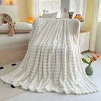 Luxury Bubble Texture Fleece Blanket – Soft Coral Fleece Throw Blanket for Couch & Bed, Plaid Faux Fur Pattern – BubbleNest - Nalani - Fashion Clothing and Decor