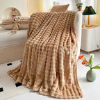 Luxury Bubble Texture Fleece Blanket – Soft Coral Fleece Throw Blanket for Couch & Bed, Plaid Faux Fur Pattern – BubbleNest - Nalani - Fashion Clothing and Decor