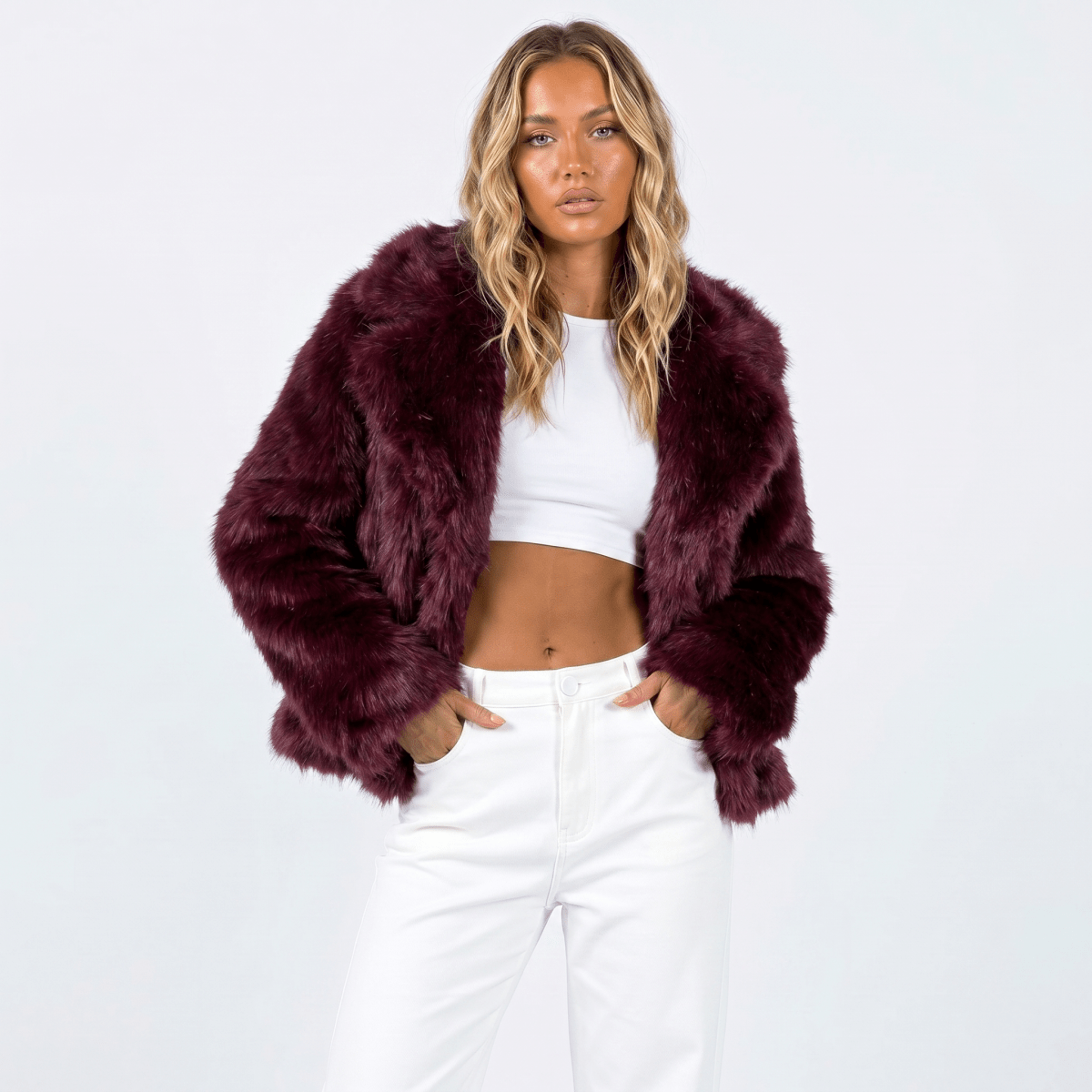Luxury Faux Fur Jacket for Women – Fluffy Faux Fur Coat for Winter & Evenings, 8 Colours, XS–2XL – Sienna Moreau - Nalani - Fashion Clothing and Decor