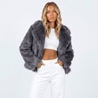 Luxury Faux Fur Jacket for Women – Fluffy Faux Fur Coat for Winter & Evenings, 8 Colours, XS–2XL – Sienna Moreau - Nalani - Fashion Clothing and Decor