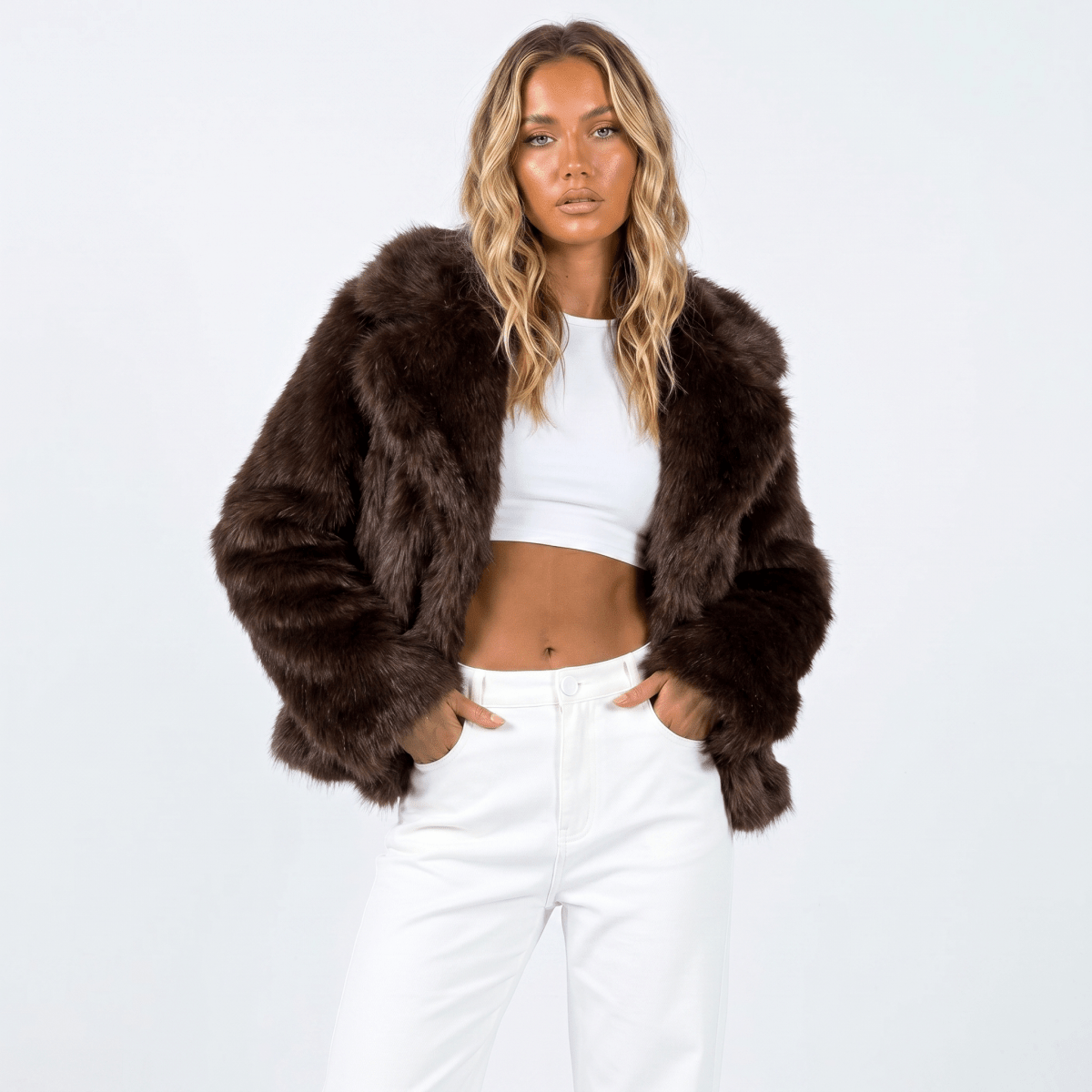 Luxury Faux Fur Jacket for Women – Fluffy Faux Fur Coat for Winter & Evenings, 8 Colours, XS–2XL – Sienna Moreau - Nalani - Fashion Clothing and Decor