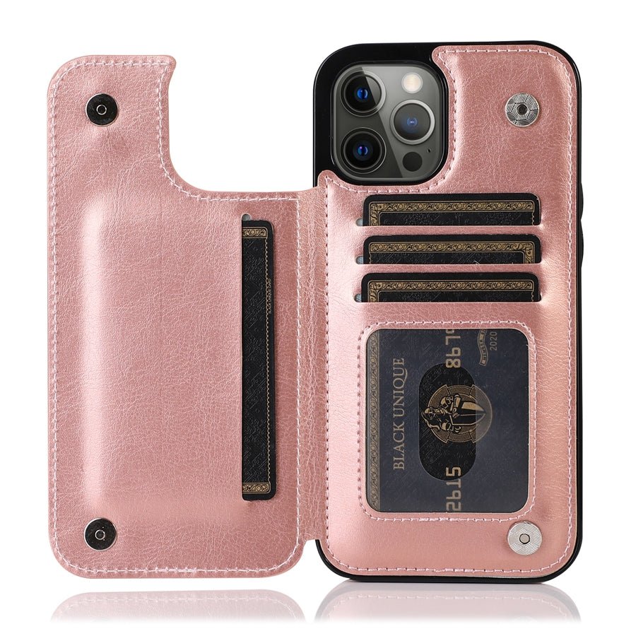 Luxury Leather Phone Case With Card Slots Magnetic Closure - Nalani - UK Fashion Clothing and Decor