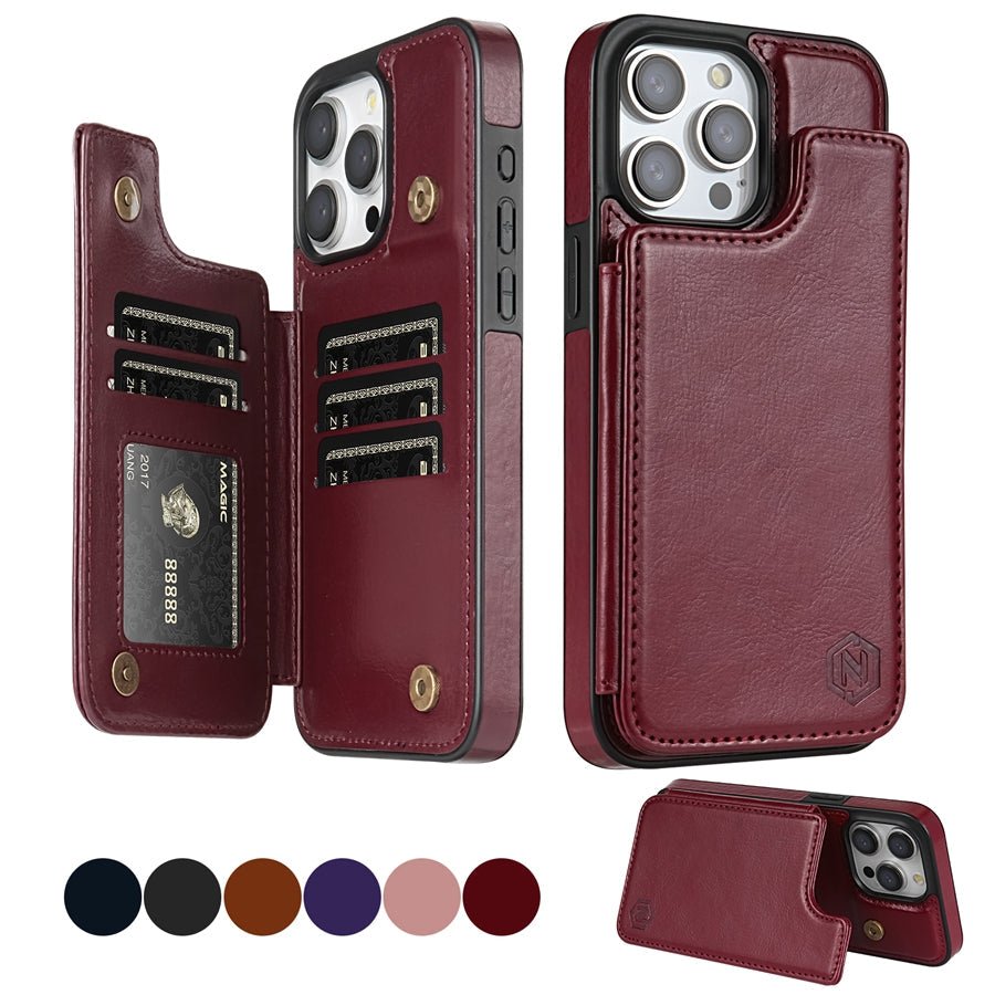 Luxury Leather Phone Case With Card Slots Magnetic Closure - Nalani - UK Fashion Clothing and Decor