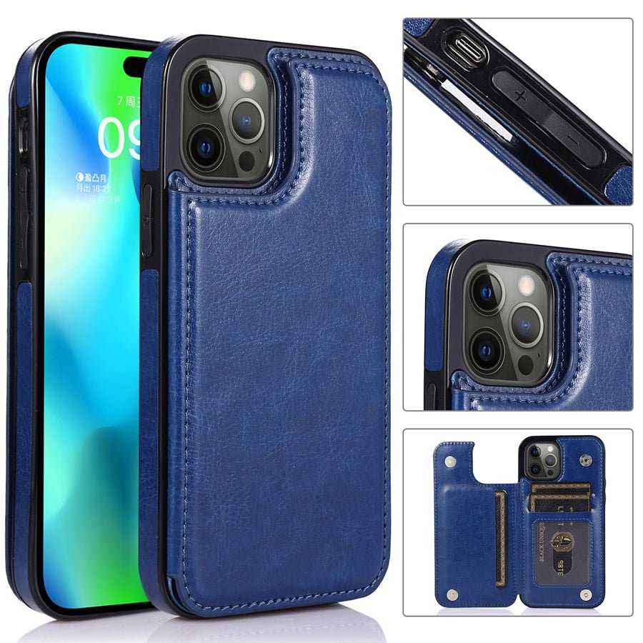 Luxury Leather Phone Case With Card Slots Magnetic Closure - Nalani - UK Fashion Clothing and Decor