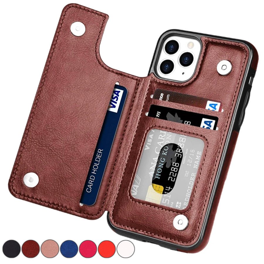 Luxury Leather Phone Case With Card Slots Magnetic Closure - Nalani - UK Fashion Clothing and Decor