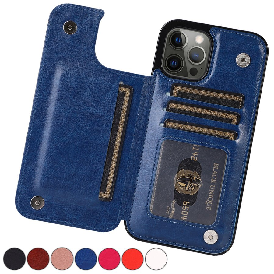 Luxury Leather Phone Case With Card Slots Magnetic Closure - Nalani - UK Fashion Clothing and Decor